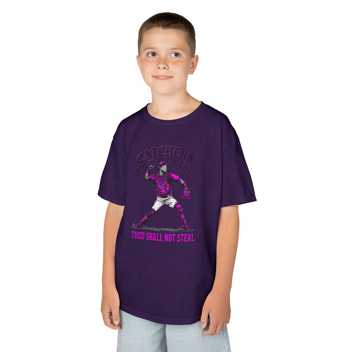Catchers Commandments Youth Baseball Graphic Tee