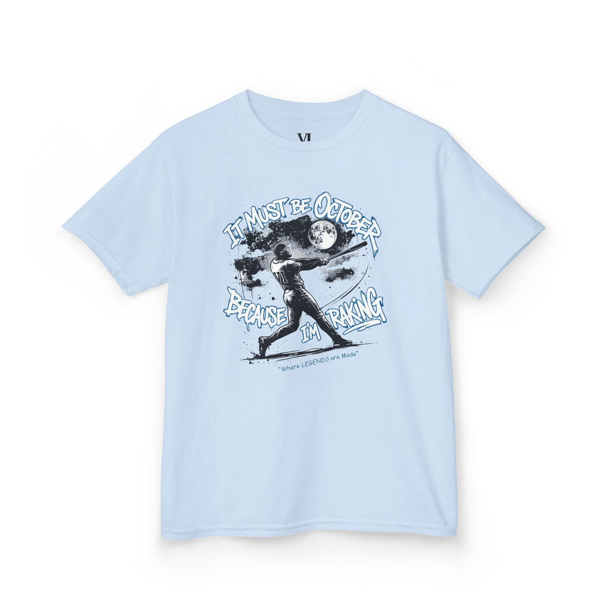 October Raking Youth Baseball Graphic Tee
