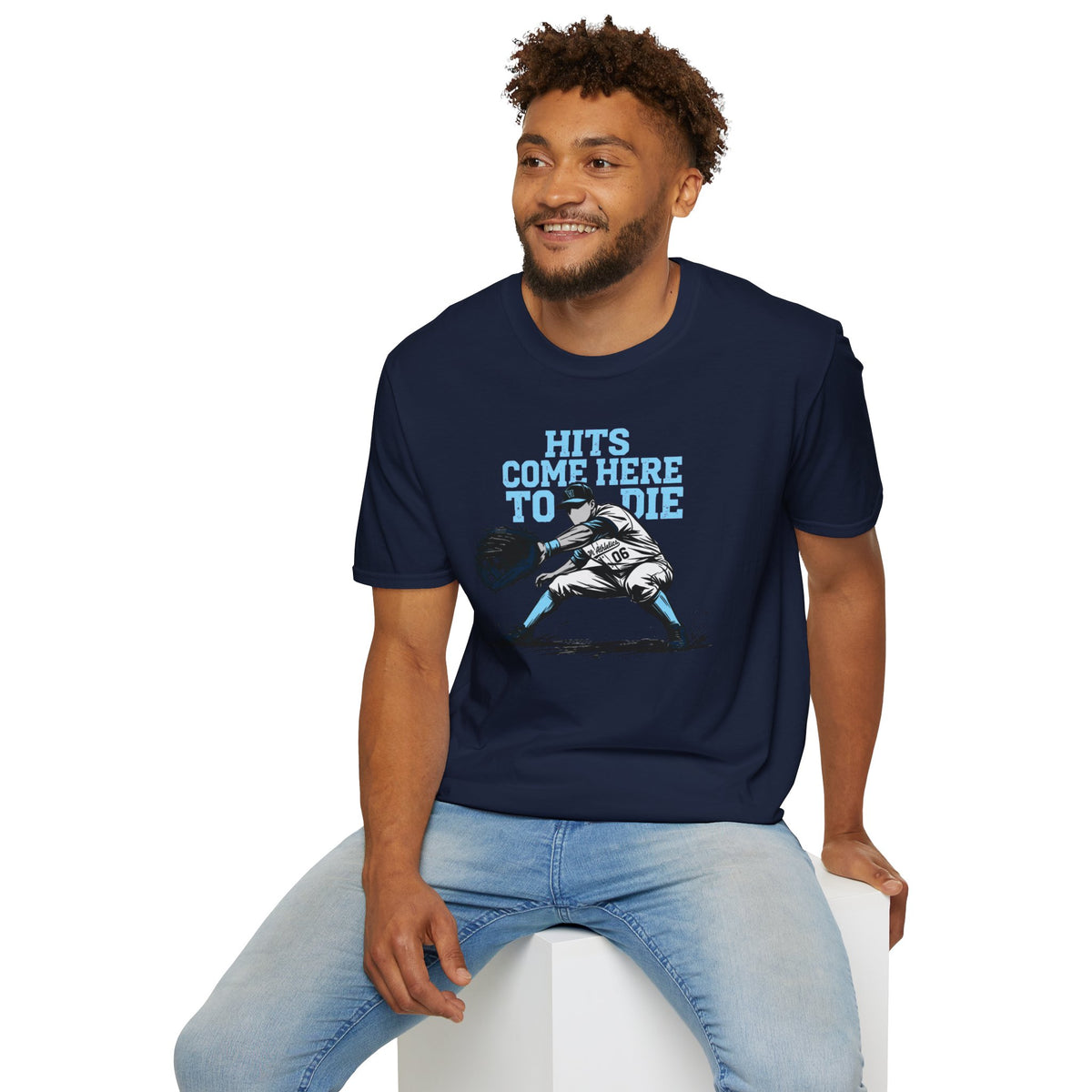 Hits Come Here to Die Infielder Baseball Graphic Tee