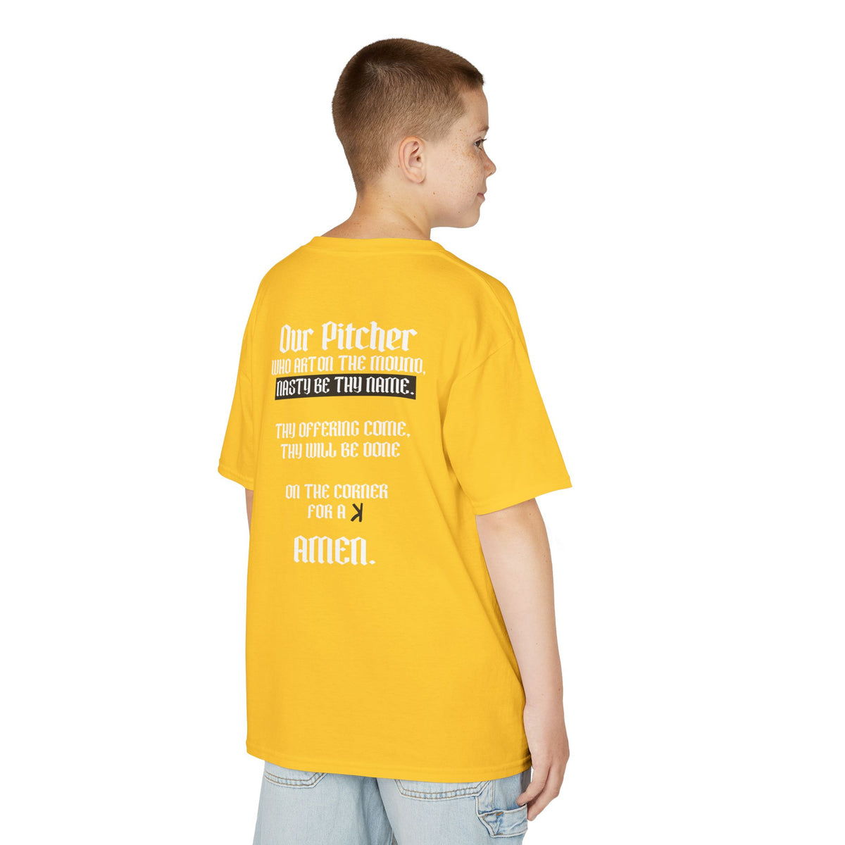 Pitcher's Prayer Youth Baseball Graphic Tee