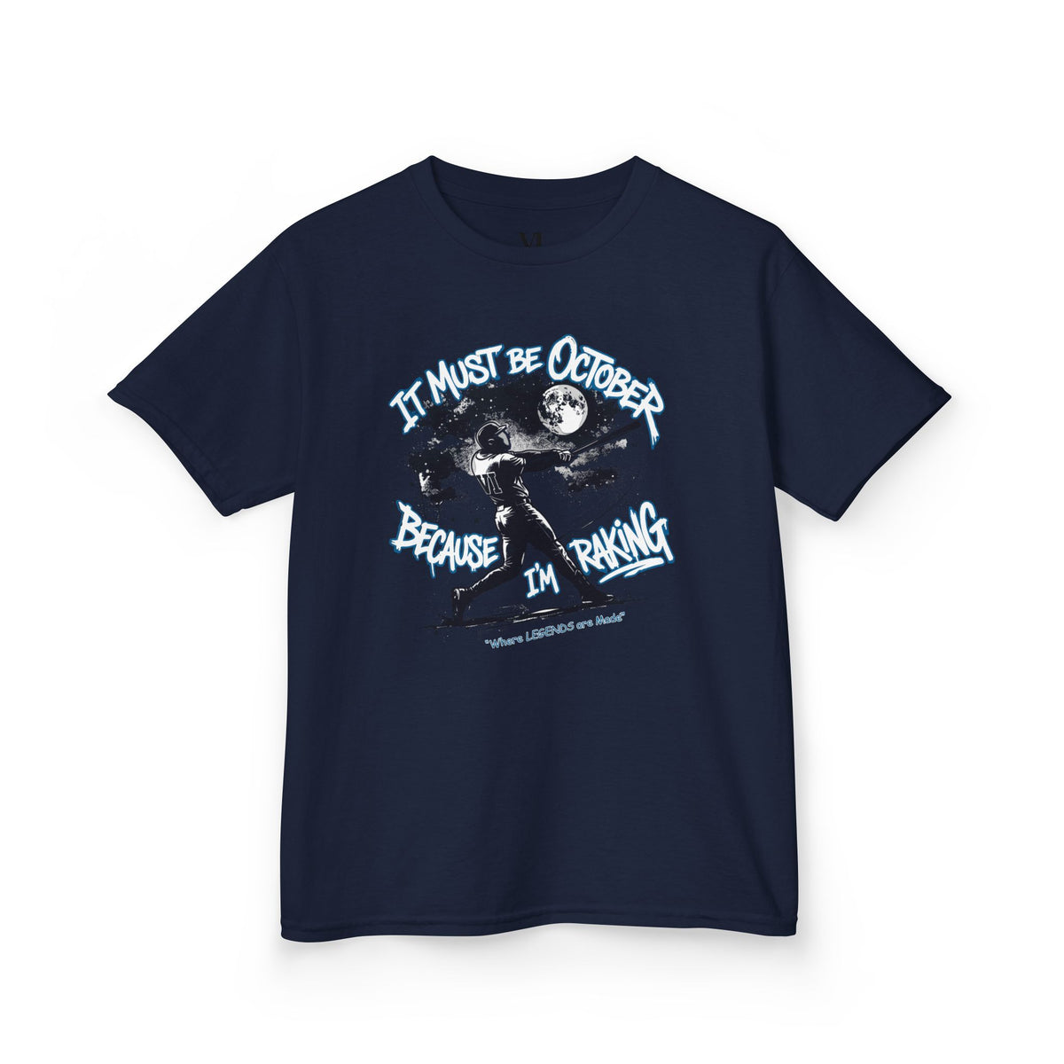 October Raking Youth Baseball Graphic Tee