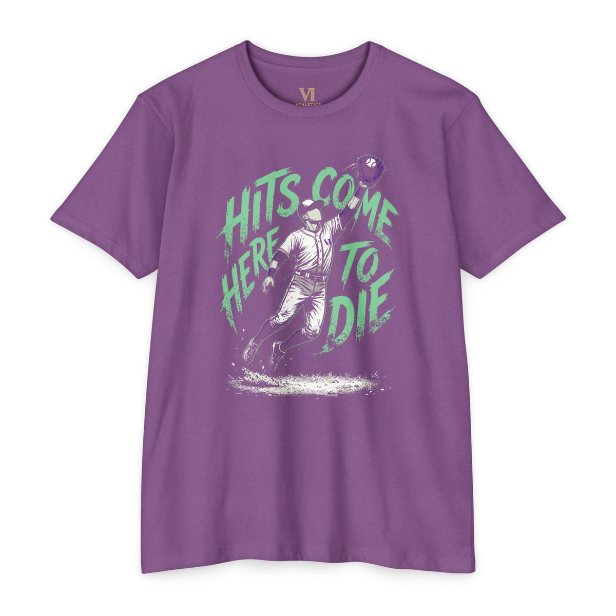 Hits Come Here to Die Baseball Graphic Tee
