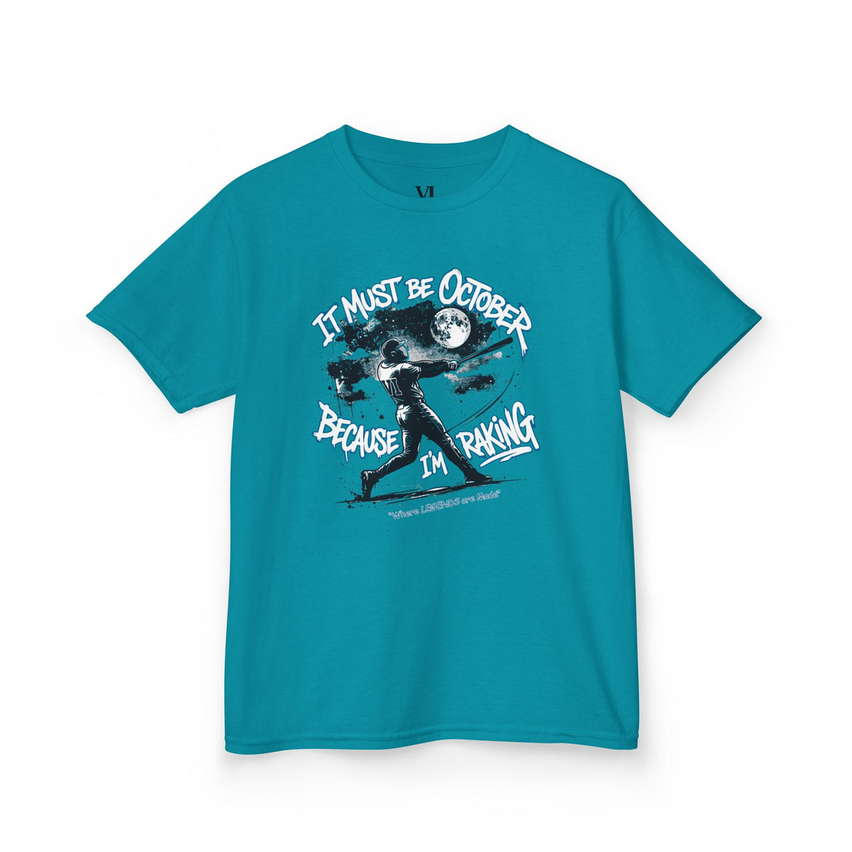 October Raking Youth Baseball Graphic Tee