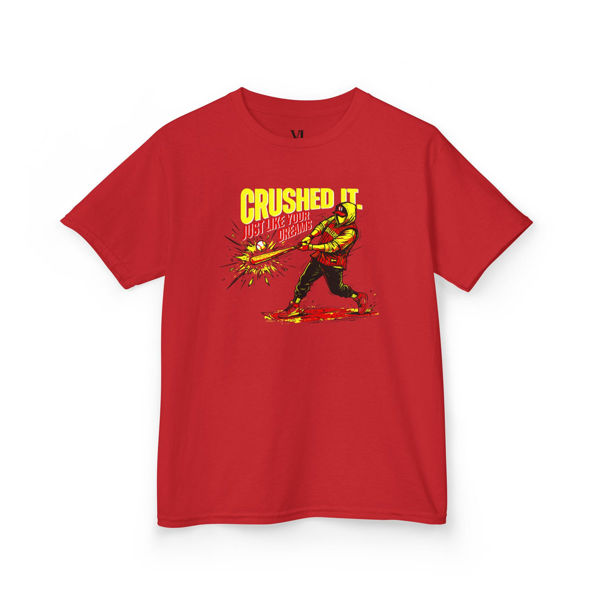 Crushed It Youth Baseball Graphic Tee