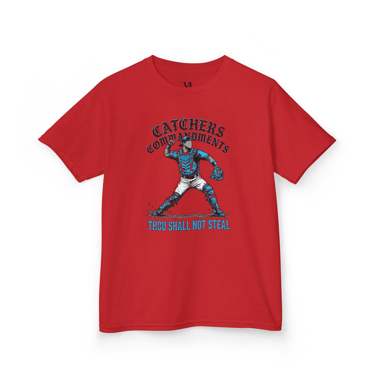 Catchers Commandments Youth Baseball Graphic Tee