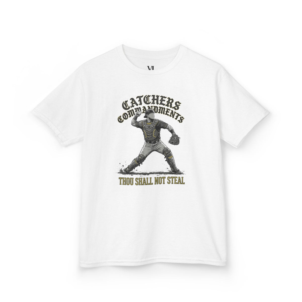 Catchers Commandments Youth Baseball Graphic Tee