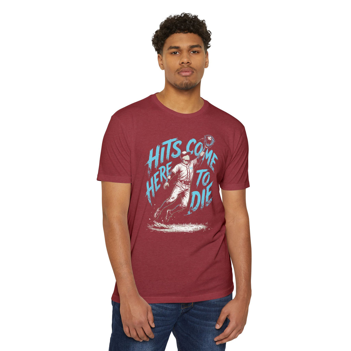 Hits Come Here to Die Baseball Graphic Tee