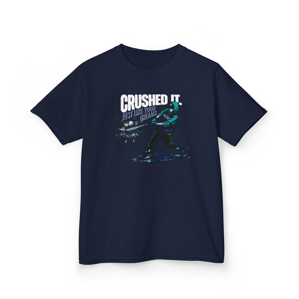 Crushed It Youth Baseball Graphic Tee