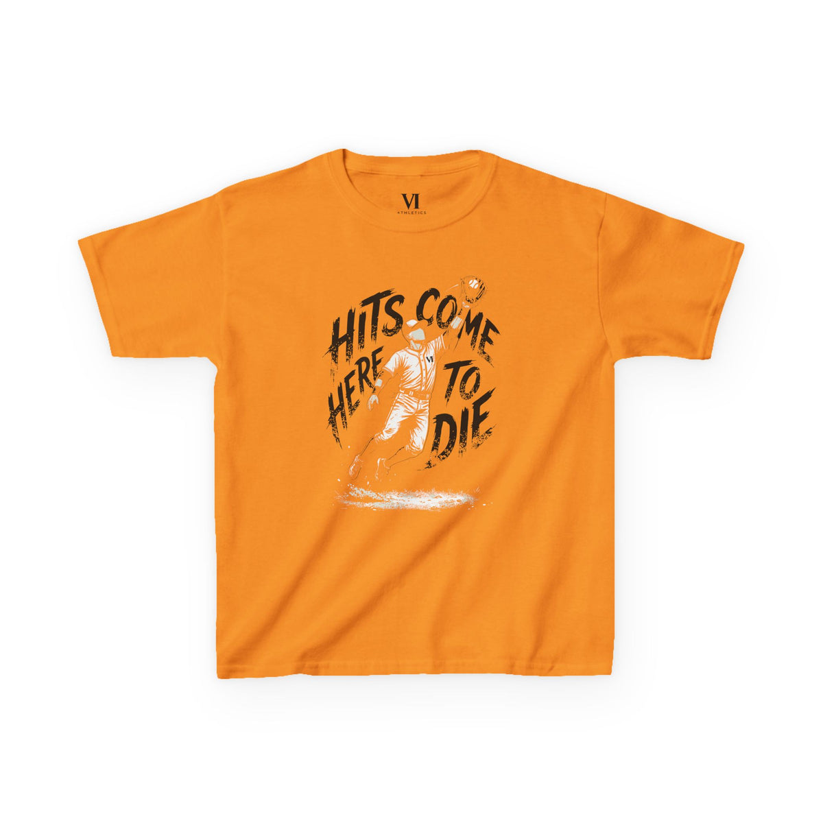 Hits Came Here to Die Youth Baseball Graphic Tee