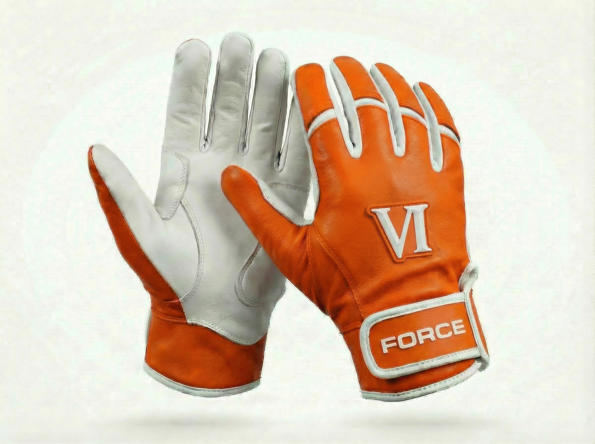 Orange White Pro Elite Batting Gloves