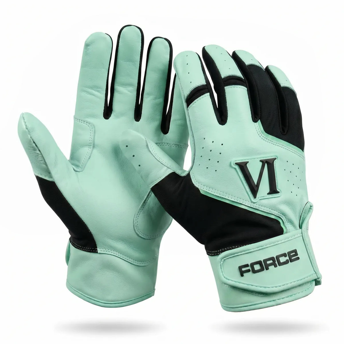 Mint and Black Hyper Elite Batting Gloves
