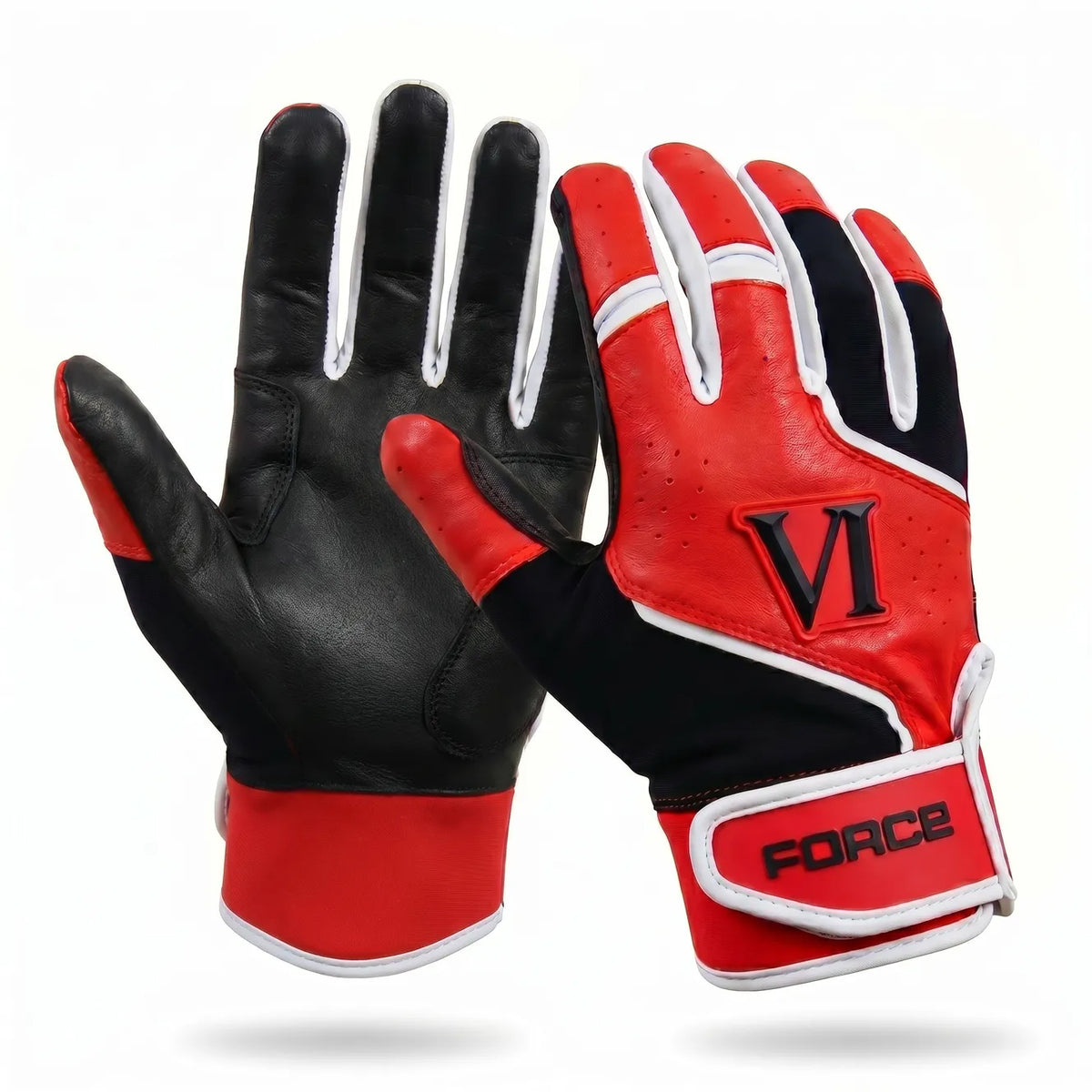 Red Black and White Hyper Elite Batting Gloves
