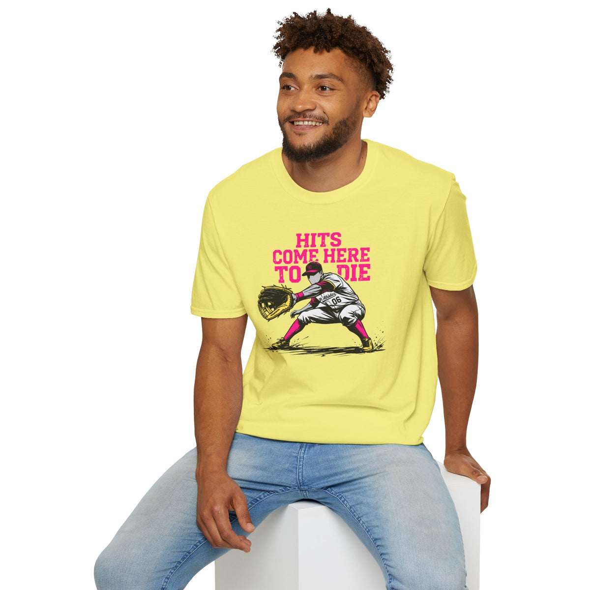 Hits Come Here to Die Infielder Baseball Graphic Tee