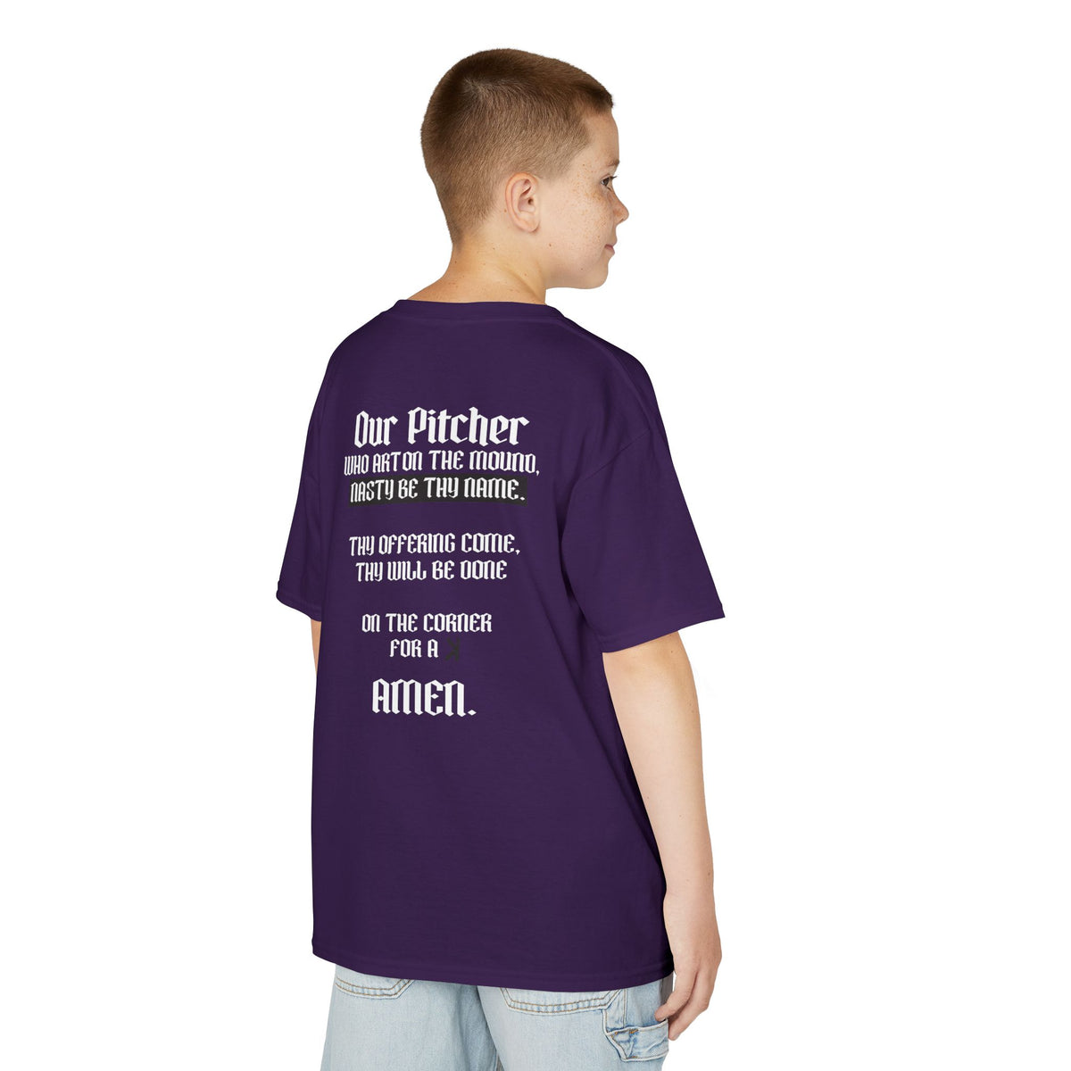 Pitcher's Prayer Youth Baseball Graphic Tee