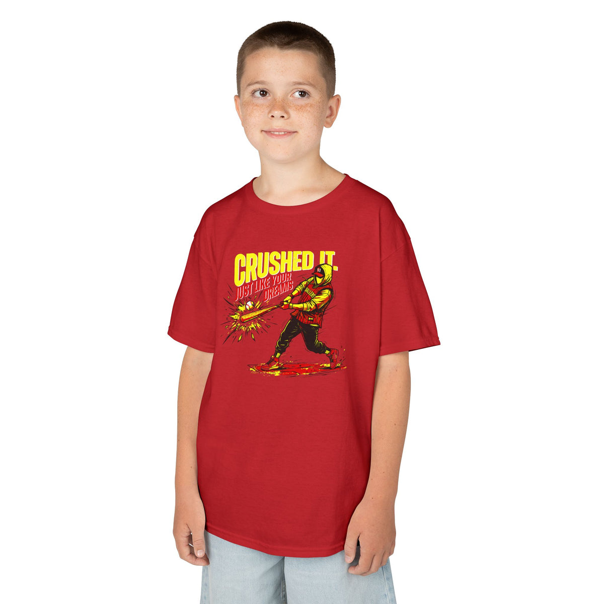 Crushed It Youth Baseball Graphic Tee