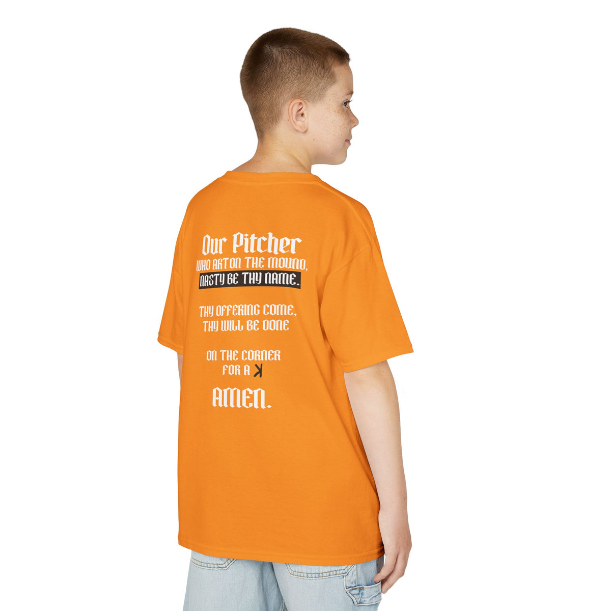 Pitcher's Prayer Youth Baseball Graphic Tee