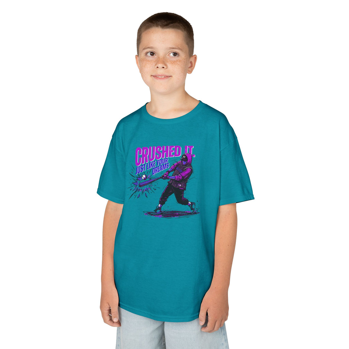 Crushed It Youth Baseball Graphic Tee