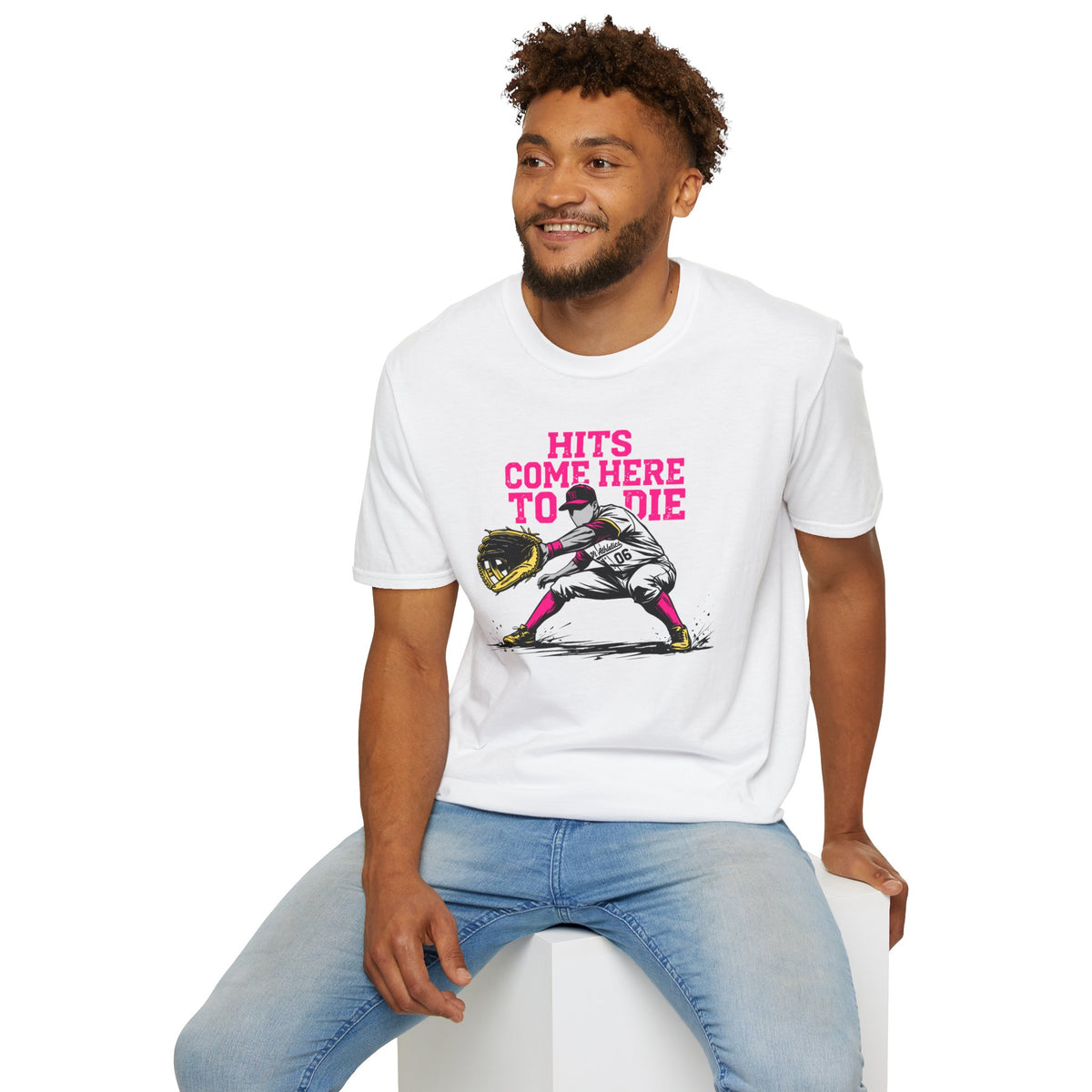 Hits Come Here to Die Infielder Baseball Graphic Tee