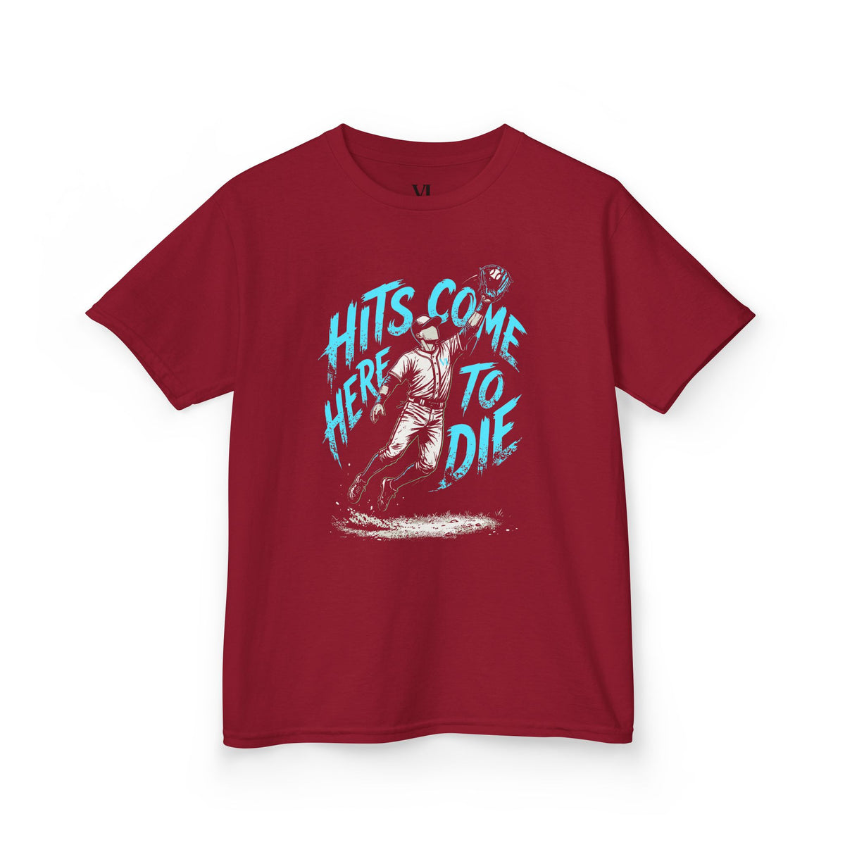 Hits Came Here to Die Youth Baseball Graphic Tee