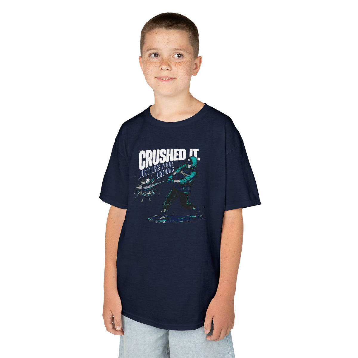 Crushed It Youth Baseball Graphic Tee
