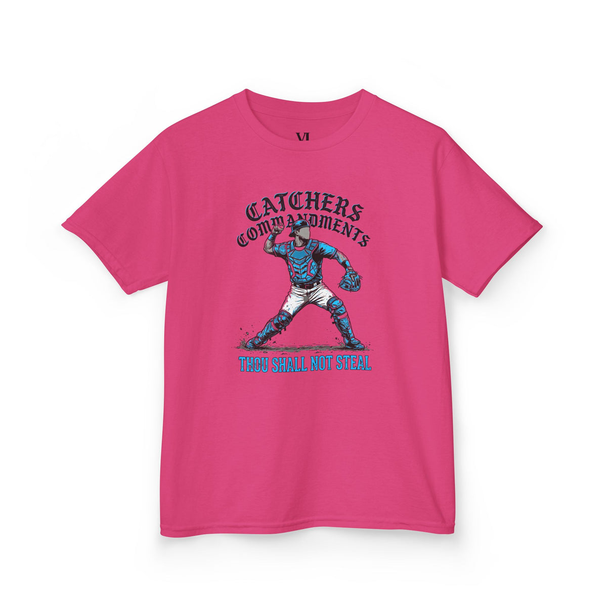 Catchers Commandments Youth Baseball Graphic Tee