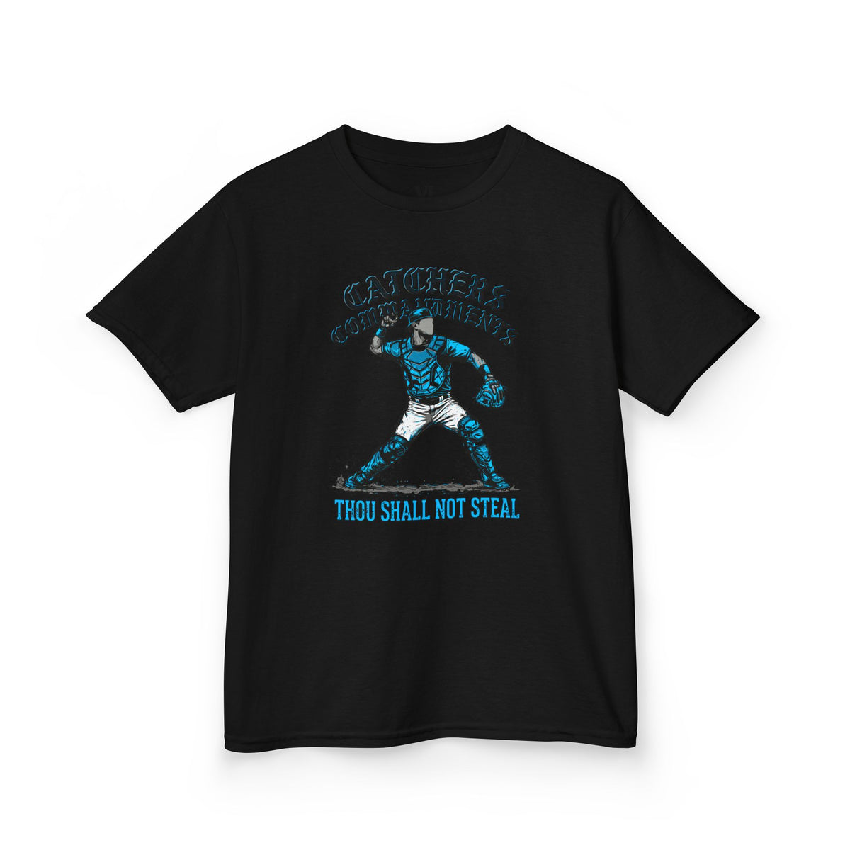 Catchers Commandments Youth Baseball Graphic Tee