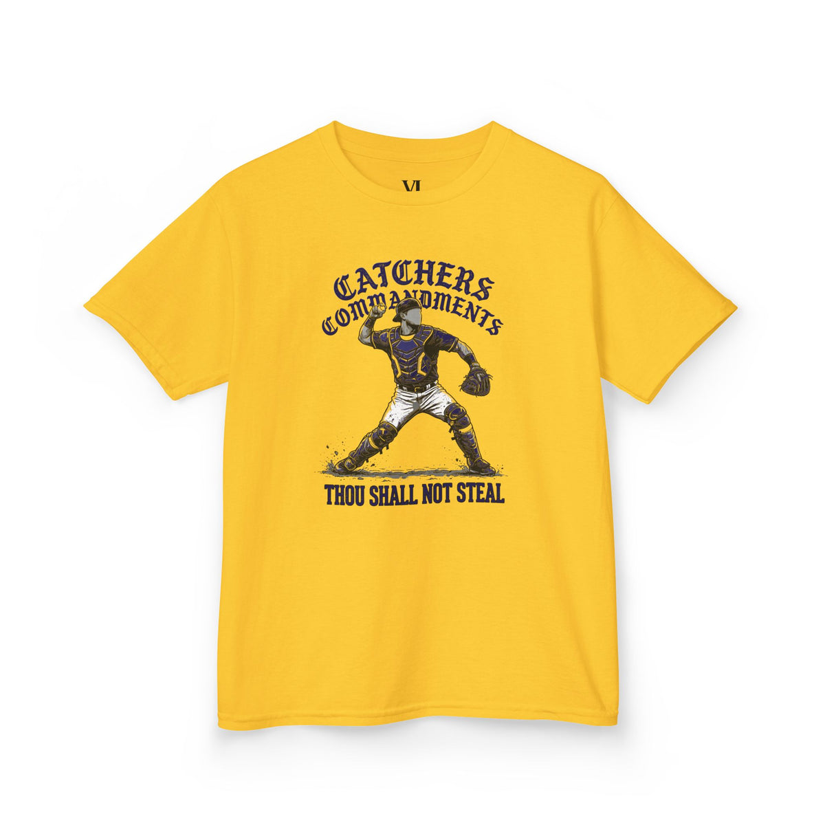 Catchers Commandments Youth Baseball Graphic Tee