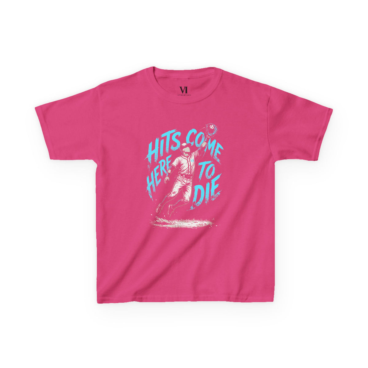 Hits Came Here to Die Youth Baseball Graphic Tee