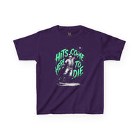 Hits Came Here to Die Youth Baseball Graphic Tee
