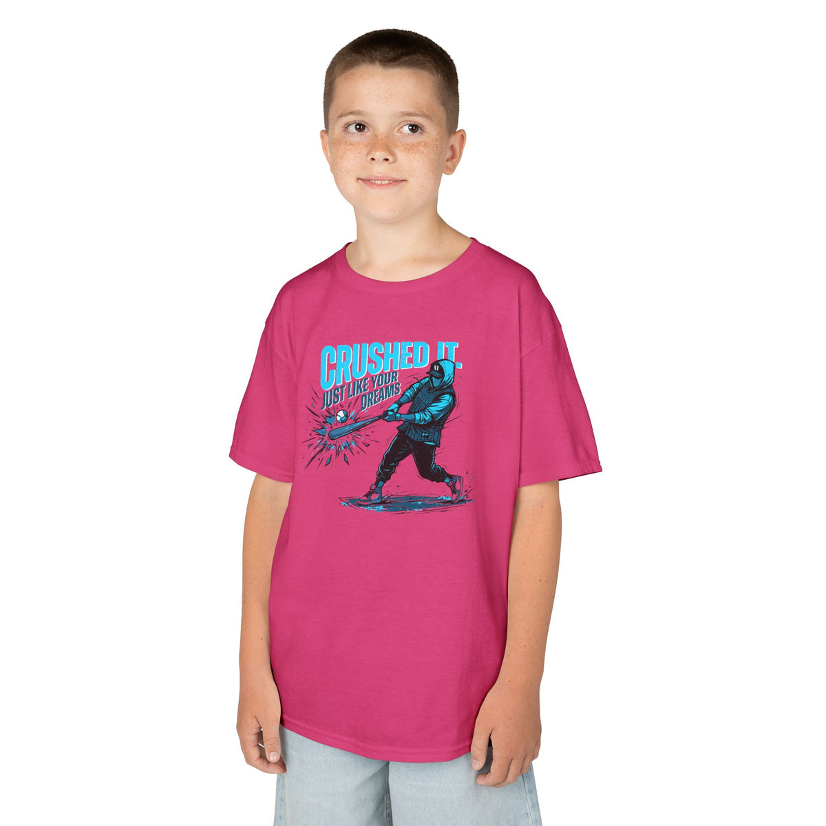 Crushed It Youth Baseball Graphic Tee