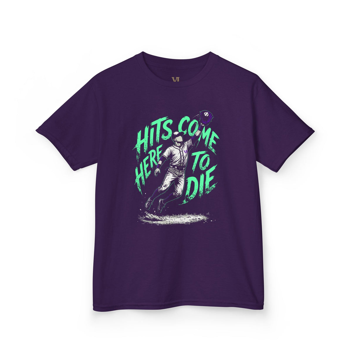 Hits Came Here to Die Youth Baseball Graphic Tee