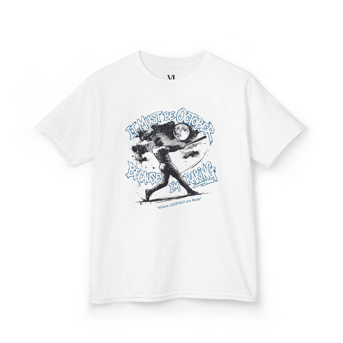 October Raking Youth Baseball Graphic Tee