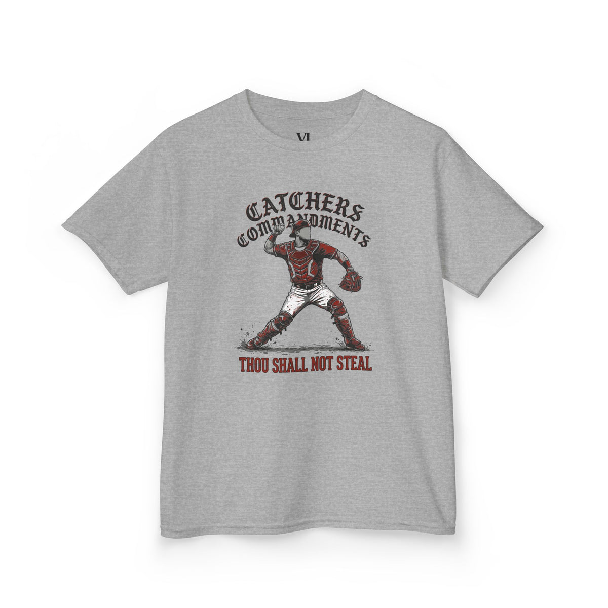 Catchers Commandments Youth Baseball Graphic Tee