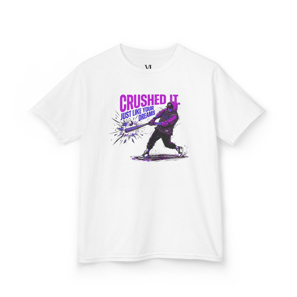 Crushed It Youth Baseball Graphic Tee