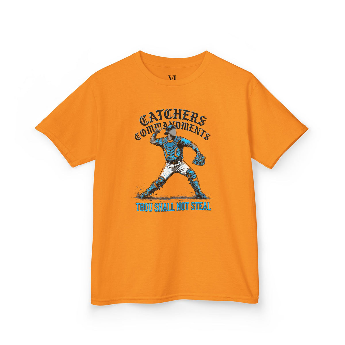Catchers Commandments Youth Baseball Graphic Tee