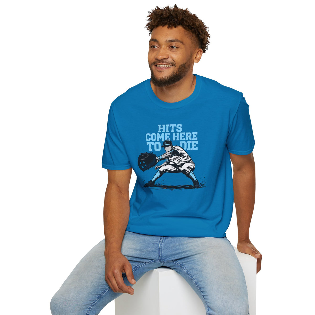 Hits Come Here to Die Infielder Baseball Graphic Tee