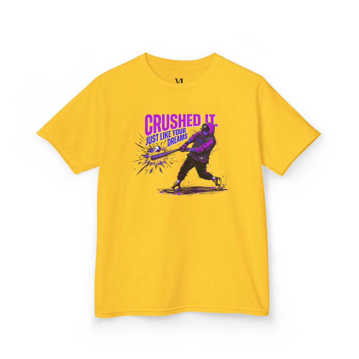 Crushed It Youth Baseball Graphic Tee