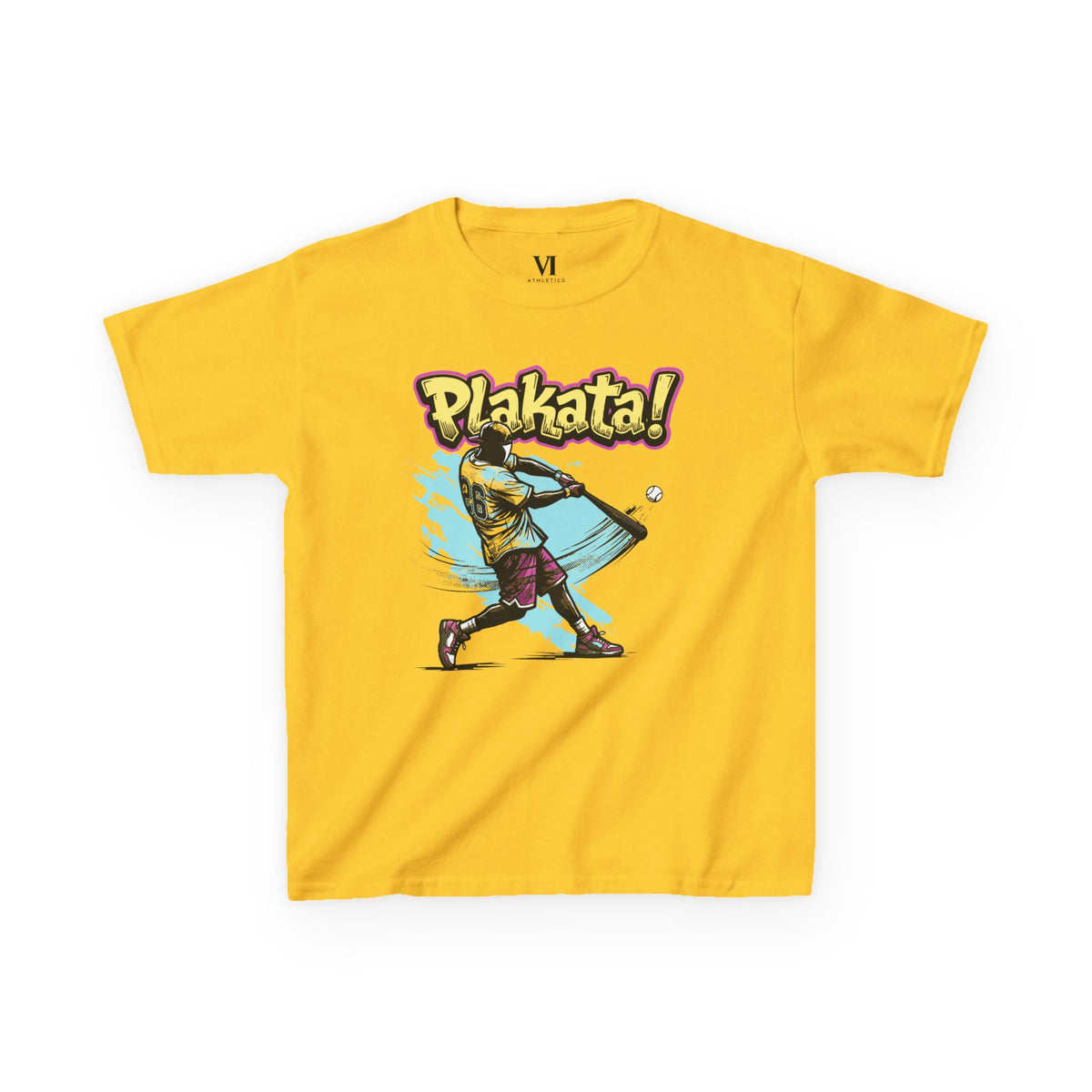 Plakata! Batting Kids T‑Shirt — Youth Baseball Graphic Tee
