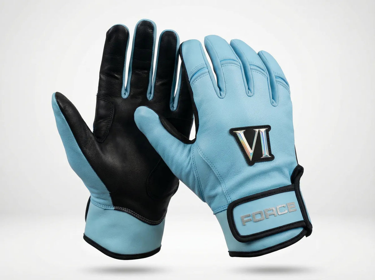 Baby Blue and Black Pro Elite Batting Gloves
