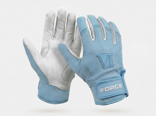Baby Blue and White Pro Elite Batting Gloves