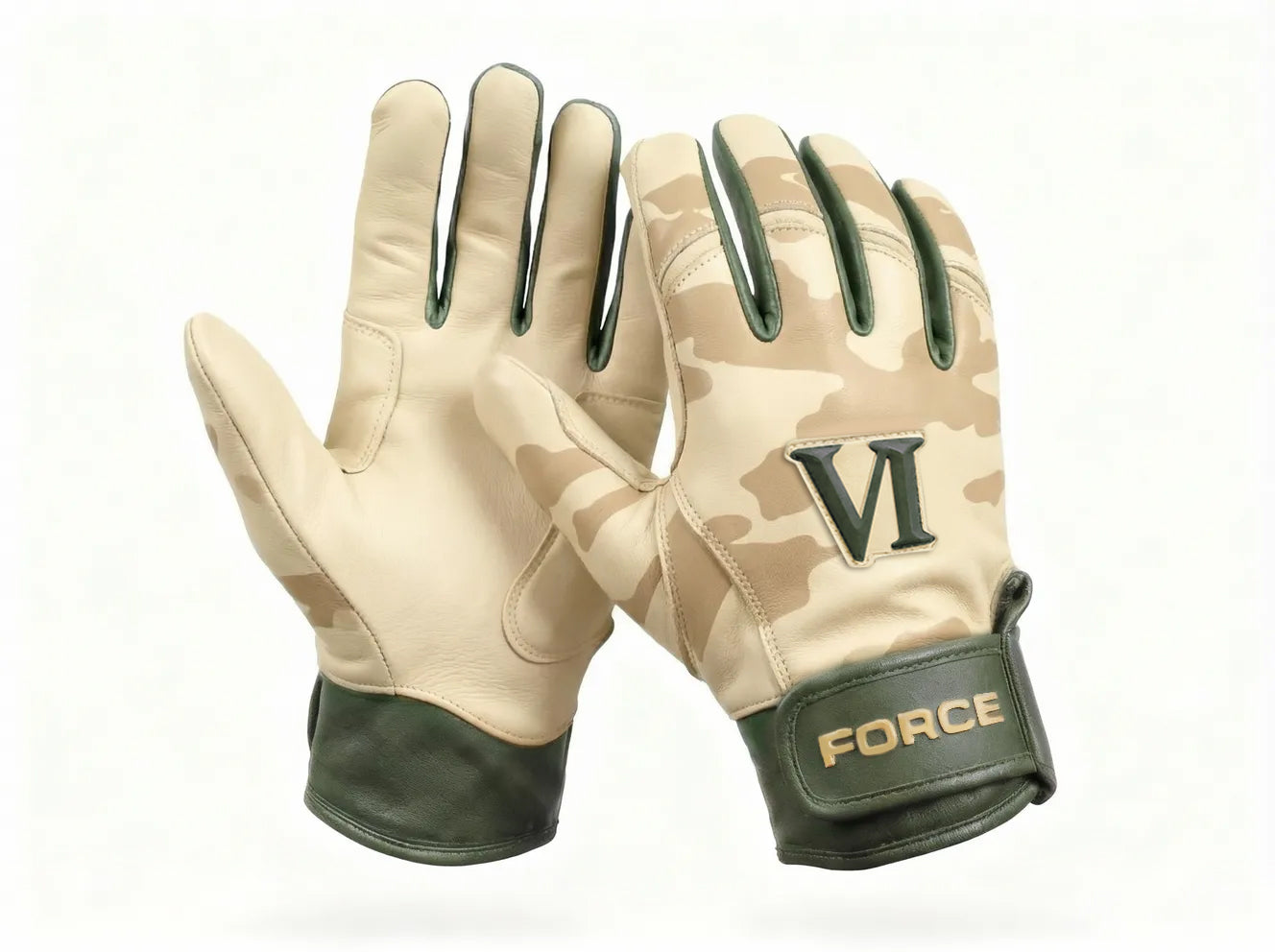 Beige Camo Graphic Pro Elite Batting Gloves