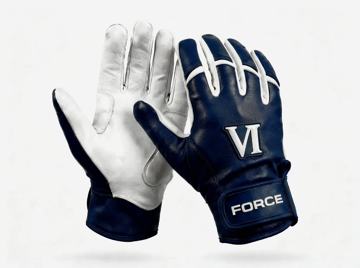 Navy and White Pro Elite Batting Gloves