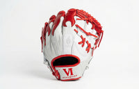 Flame Glove  Pebbled White and Shiny Red