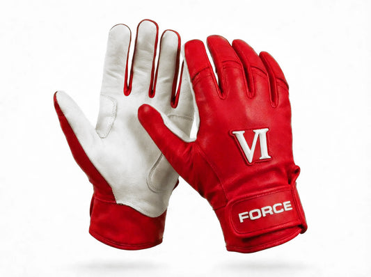 Red and White Pro Elite Batting Gloves