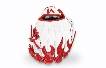 Flame Glove White and Shiny Red