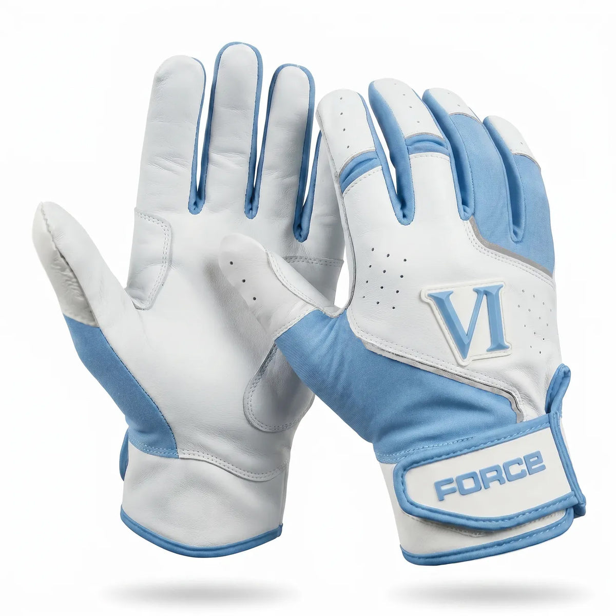 Baby Blue and White Hyper Elite Batting Gloves