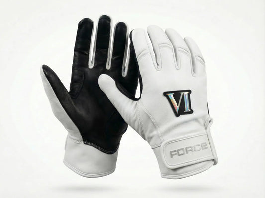 White and Black Pro Elite Batting Gloves
