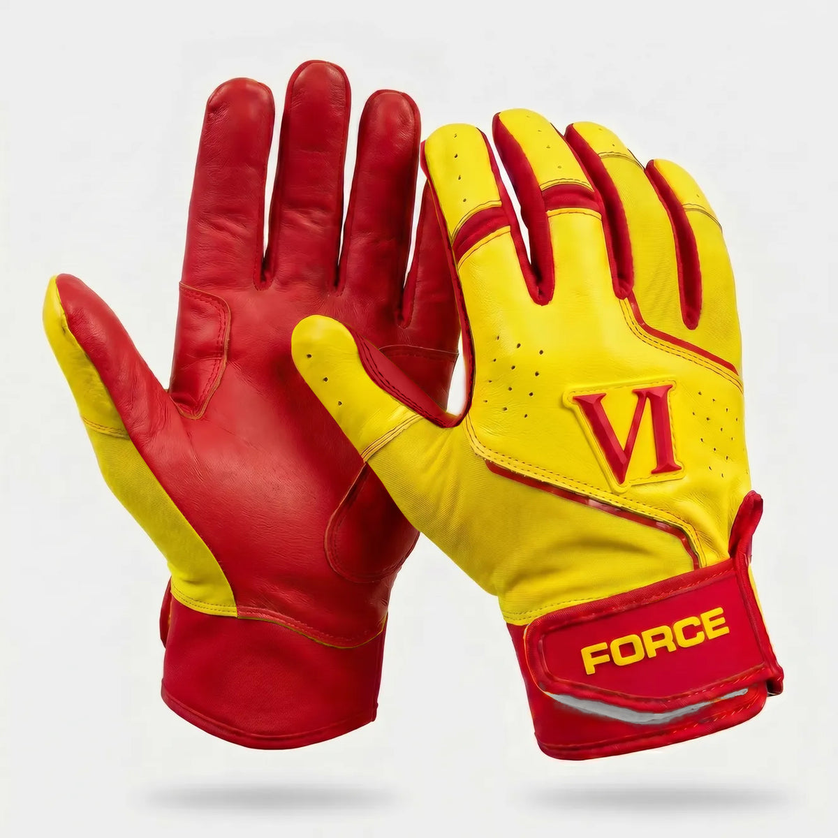 Yellow and Red Hyper Elite Batting Gloves